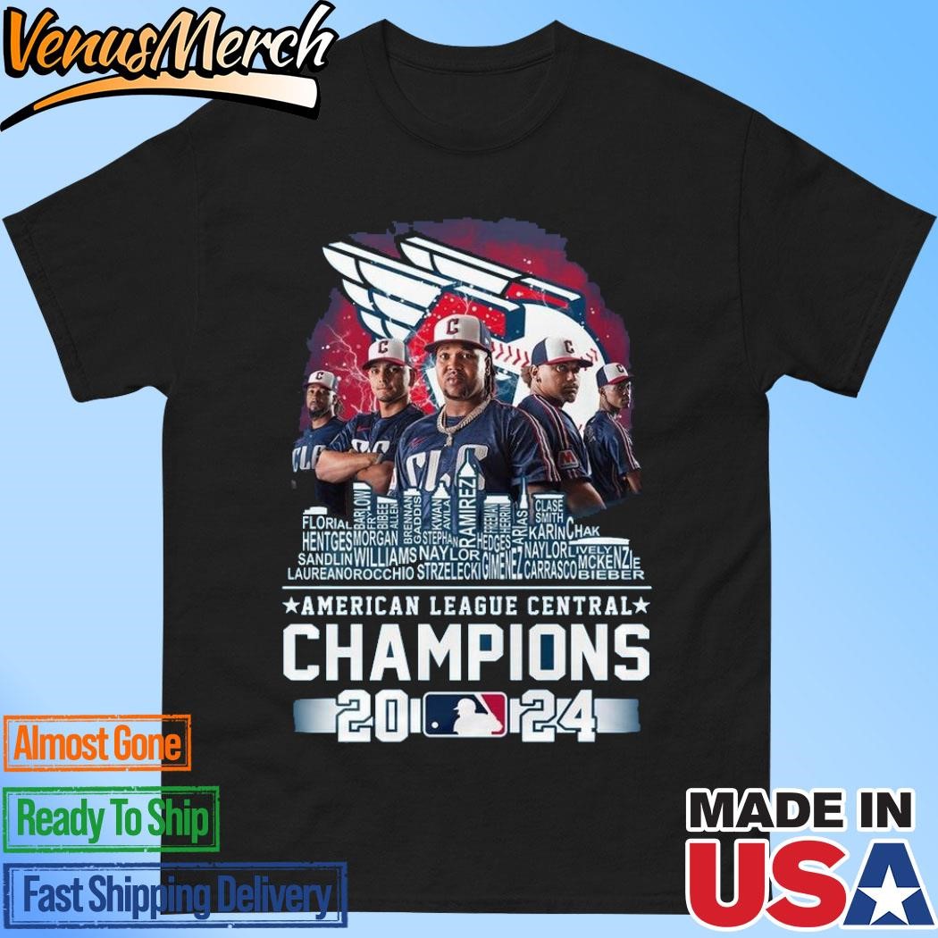 Official Cleveland Guardians American League Central Champions Skyline 2024 T-Shirt