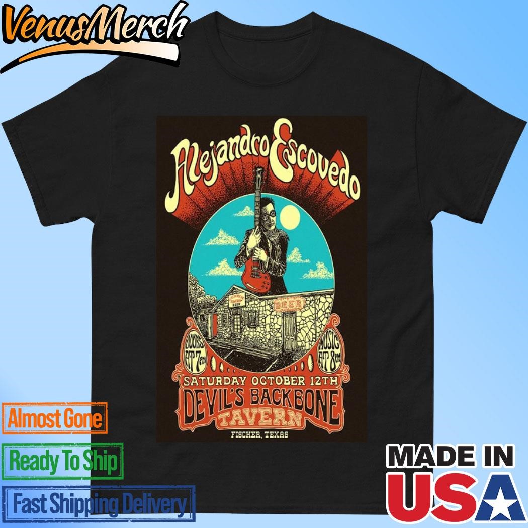 Official Alejandro Escovedo October 12 2024 Live At Devil's Backbone, Fischer, TX Tour Poster Shirt