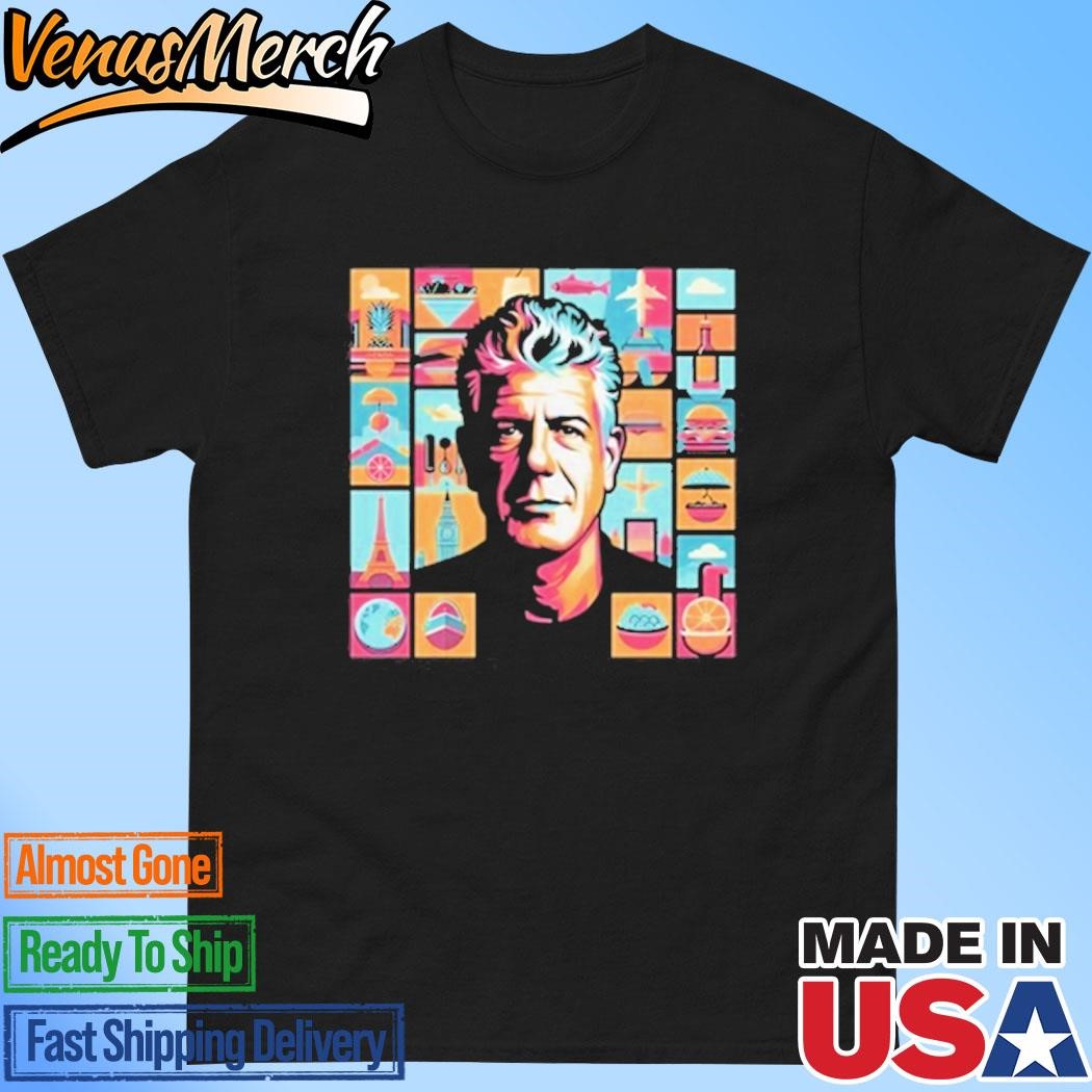 Official Anthony Bourdain Collage Art Shirt