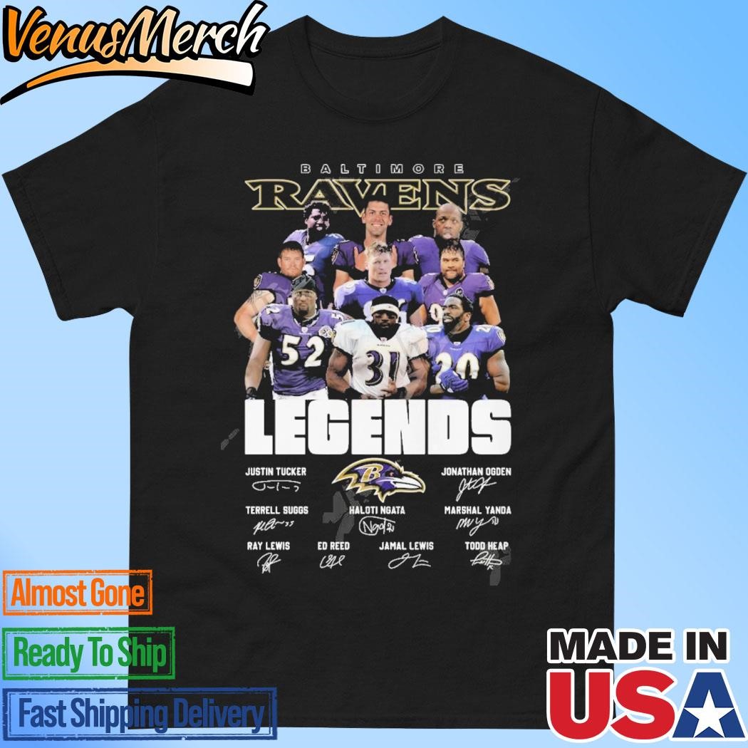 Official Baltimore Ravens Legends Signatures T-Shirt