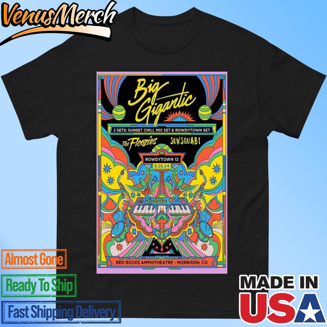 Official Big Gigantic Morrison, CO Red Rocks Amphitheatre September 28 2024 Concert Poster Shirt