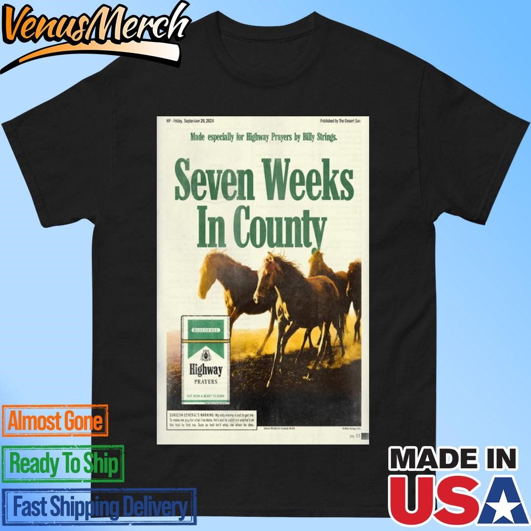 Official Billy Strings New Single Seven Weeks In County On September 20 2024 Poster Shirt