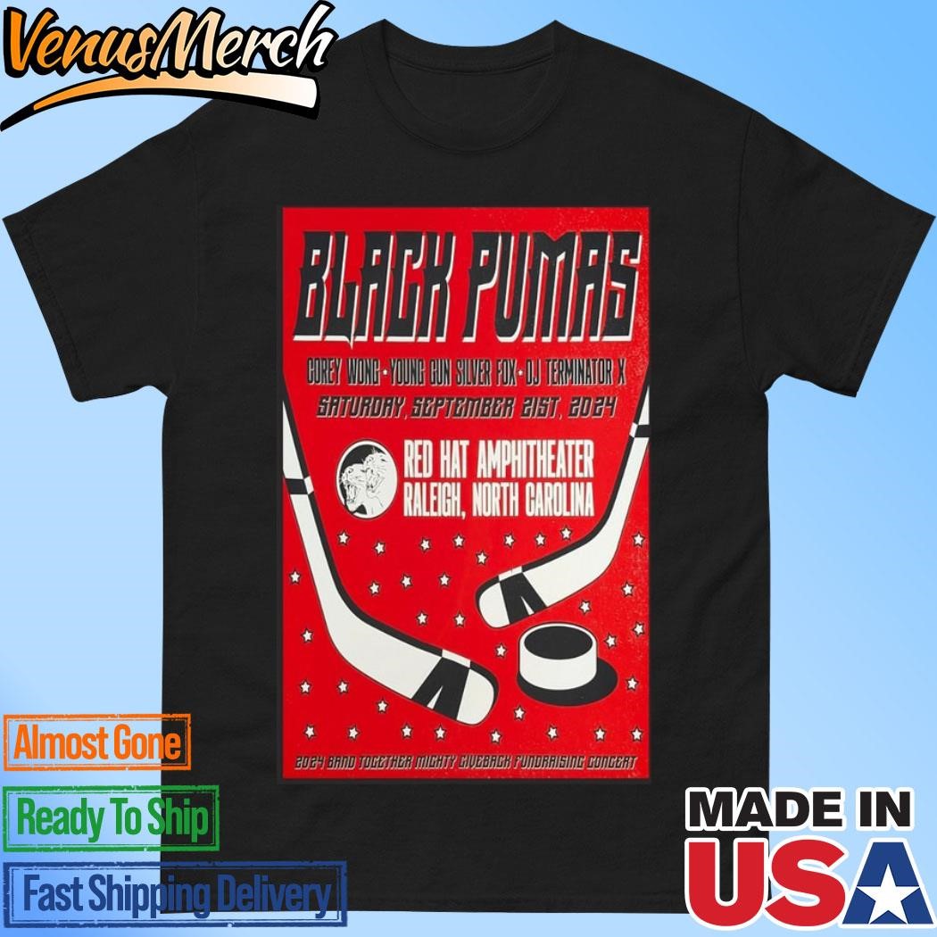 Official Black Pumas September 21 2024 Live At Red Hat Amphitheater, Raleigh, NC Concert Poster Shirt