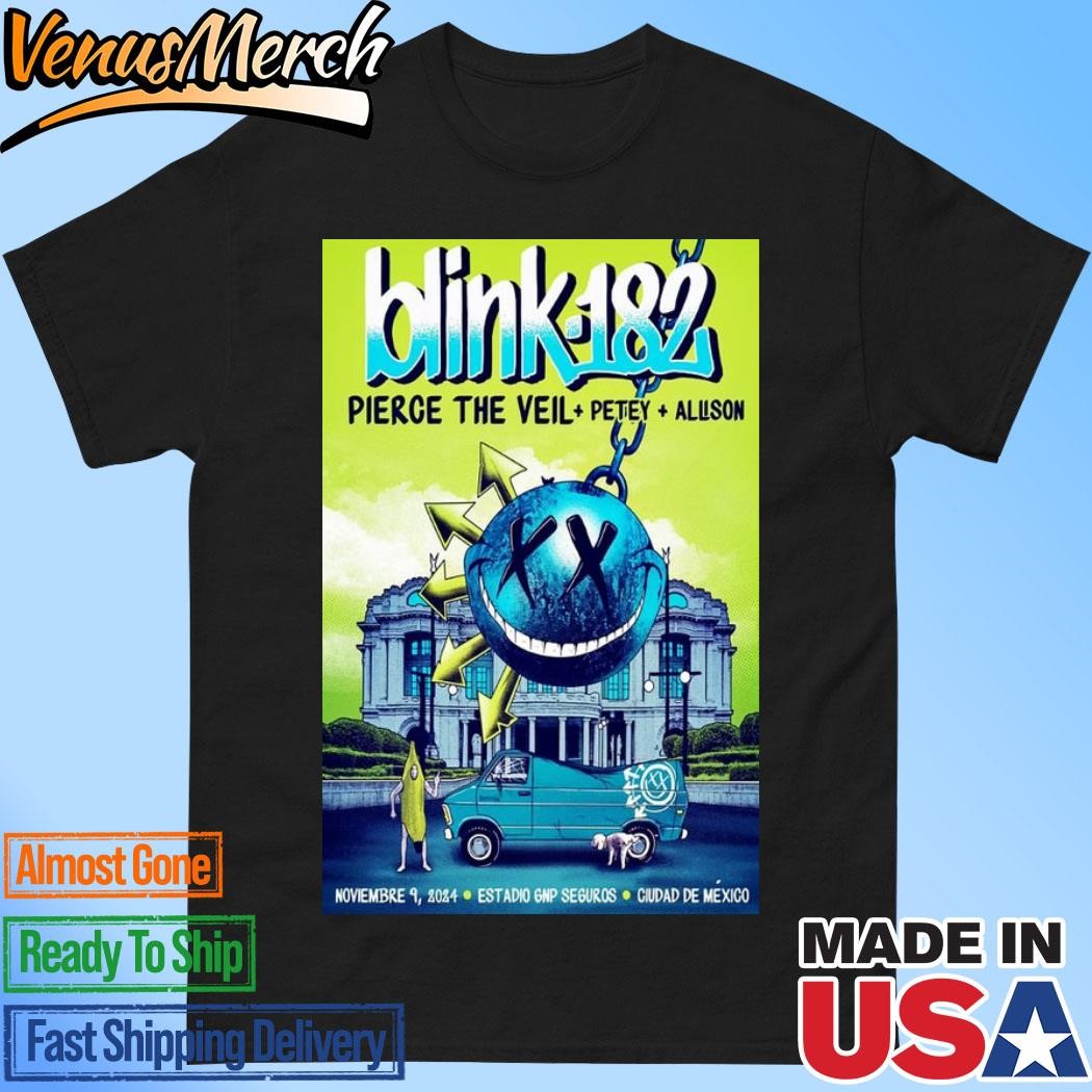 Official Blink-182 November 9 2024 aGNP Seguros Ciudad de Mexico Poster Shirt