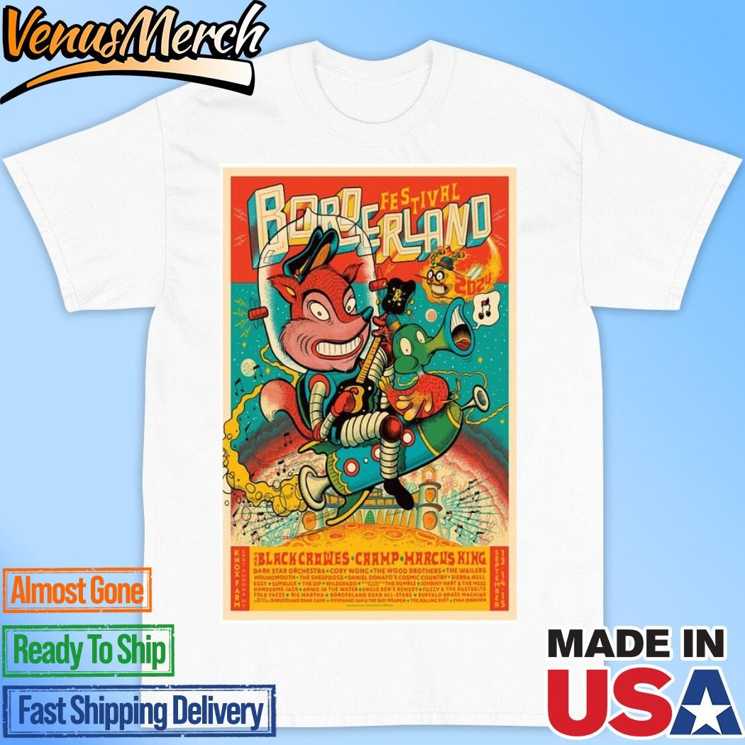 Official Borderland Music Sept 13-15, 2024 In East Aurora, Ny Tour Poster Shirt