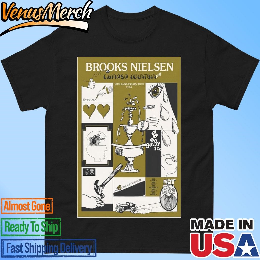 Official Brooks Nielsen Chinese Fountain 10th Anniversary Tour 2024 Poster Shirt