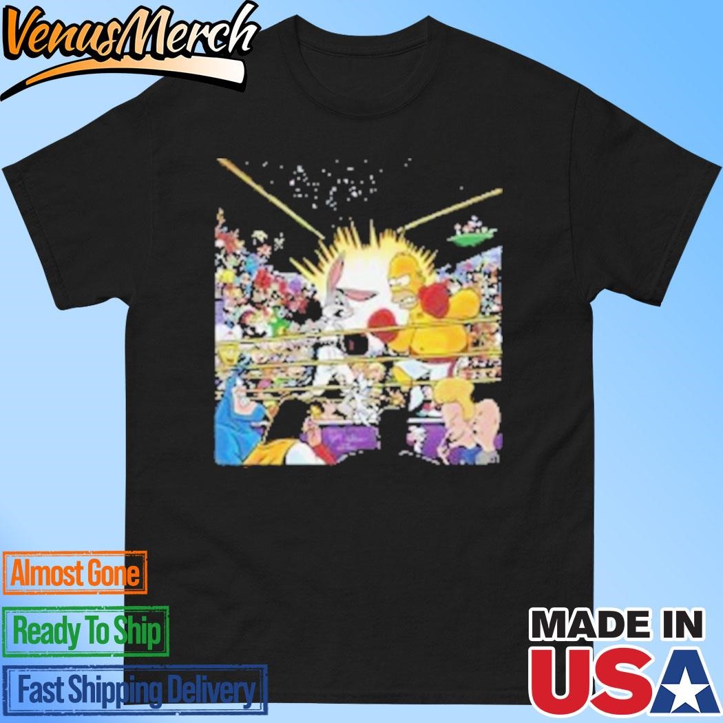 Official Bugs Bunny Vs Homer Simpson T-Shirt