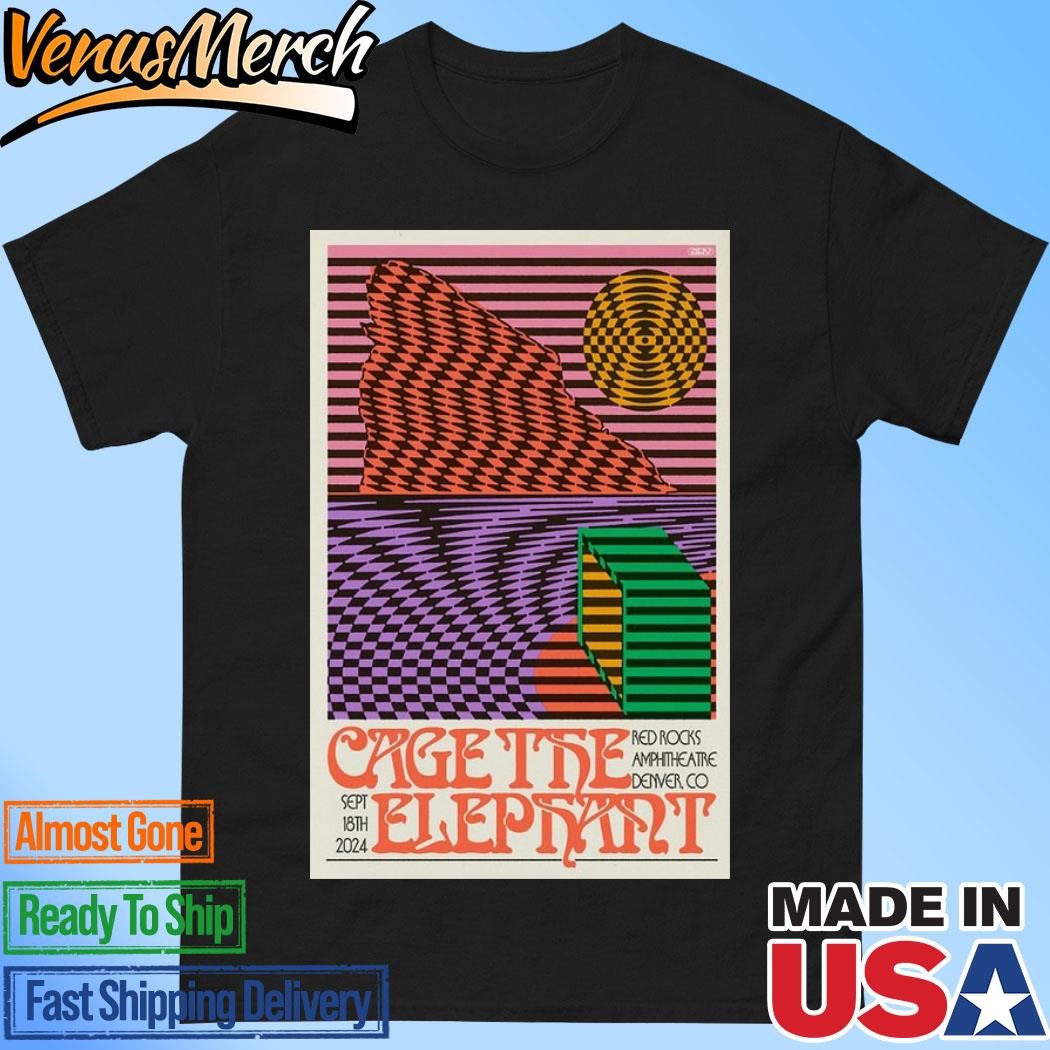 Official Cage The Elephant September 18 2024 Live At Red Rocks Amphitheatre, Denver, CO Tour Poster Shirt