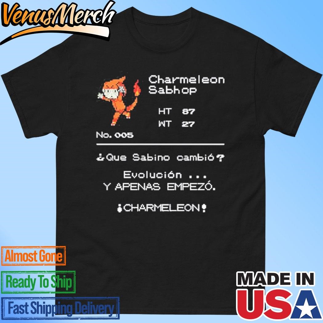 Official Charmeleon Drop Sabhop Playera Maestro Pokemon Black Shirt