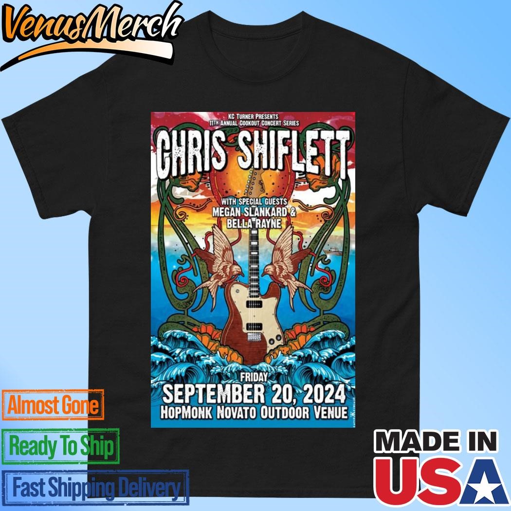 Official Chris Shiflett of Foo Fighters September 20 2024 Live At HopMonk Novato Outdoor Venue, Novato, CA Concert Poster Shirt