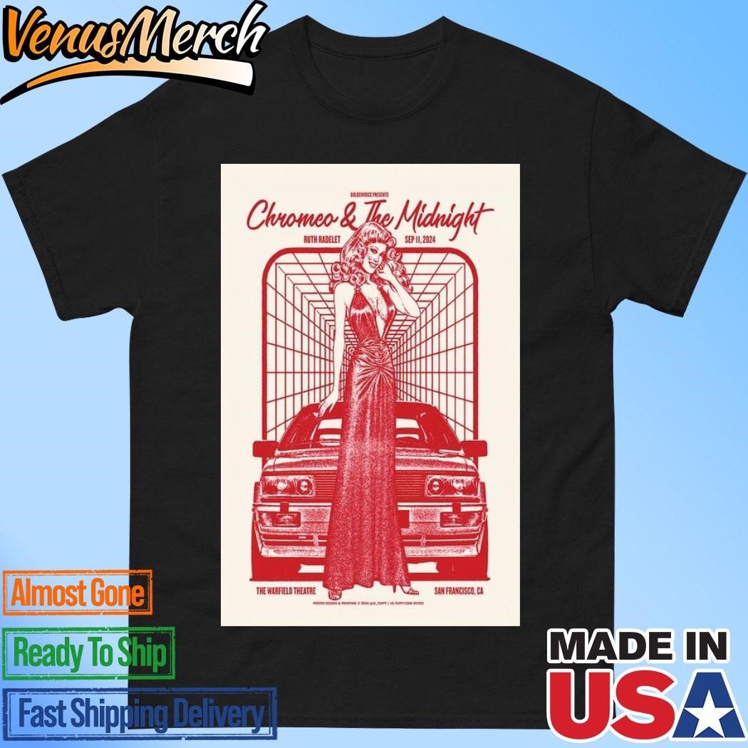 Official Chromeo & The Midnight San Francisco, CA September 11 2024 The Warfield Theatre Concert Poster Shirt