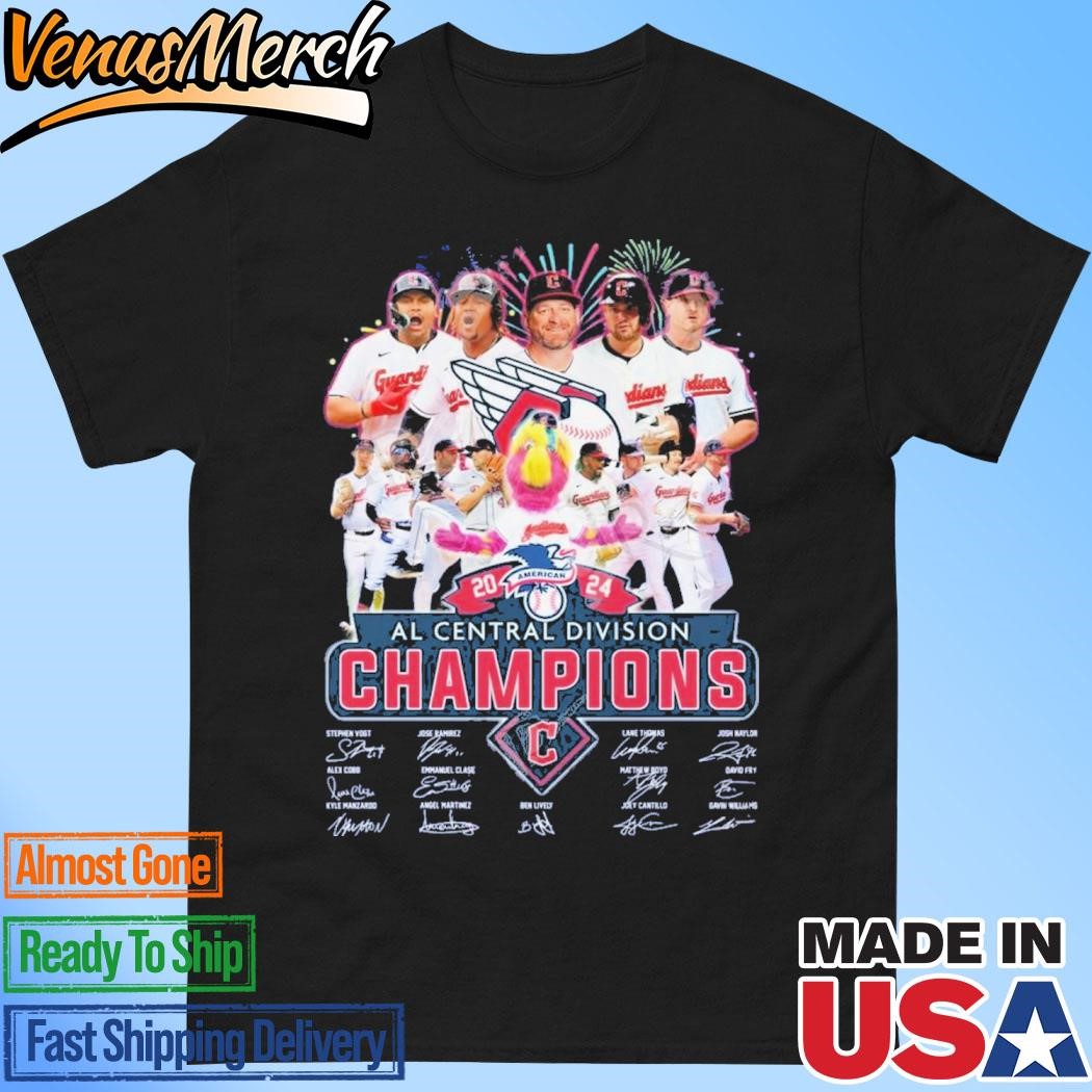 Official Cleveland Guardians 2024 AL Central Division Champions T-Shirt