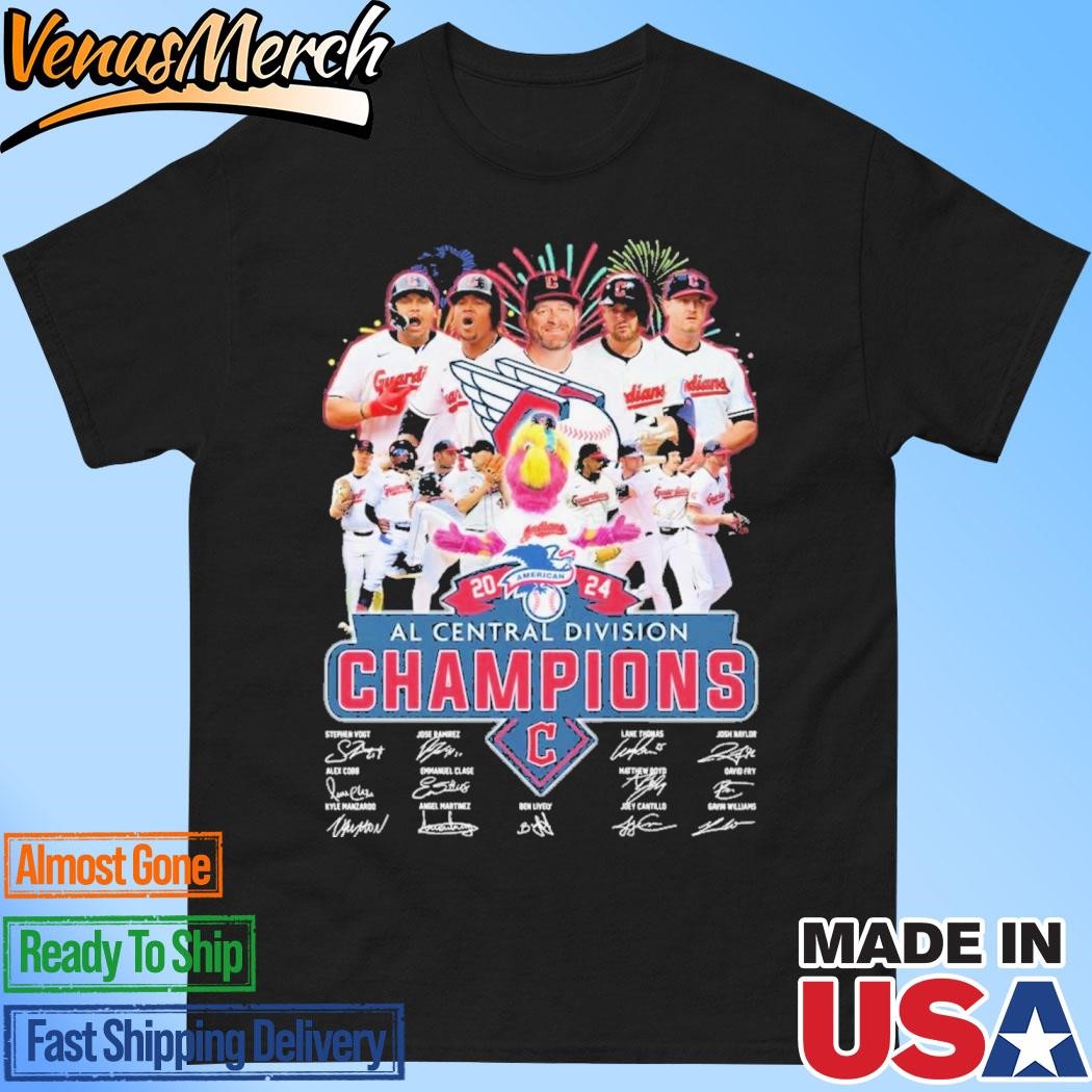 Official Cleveland Guardians 2024 AL Central Division Champions Signature Unisex T-Shirt