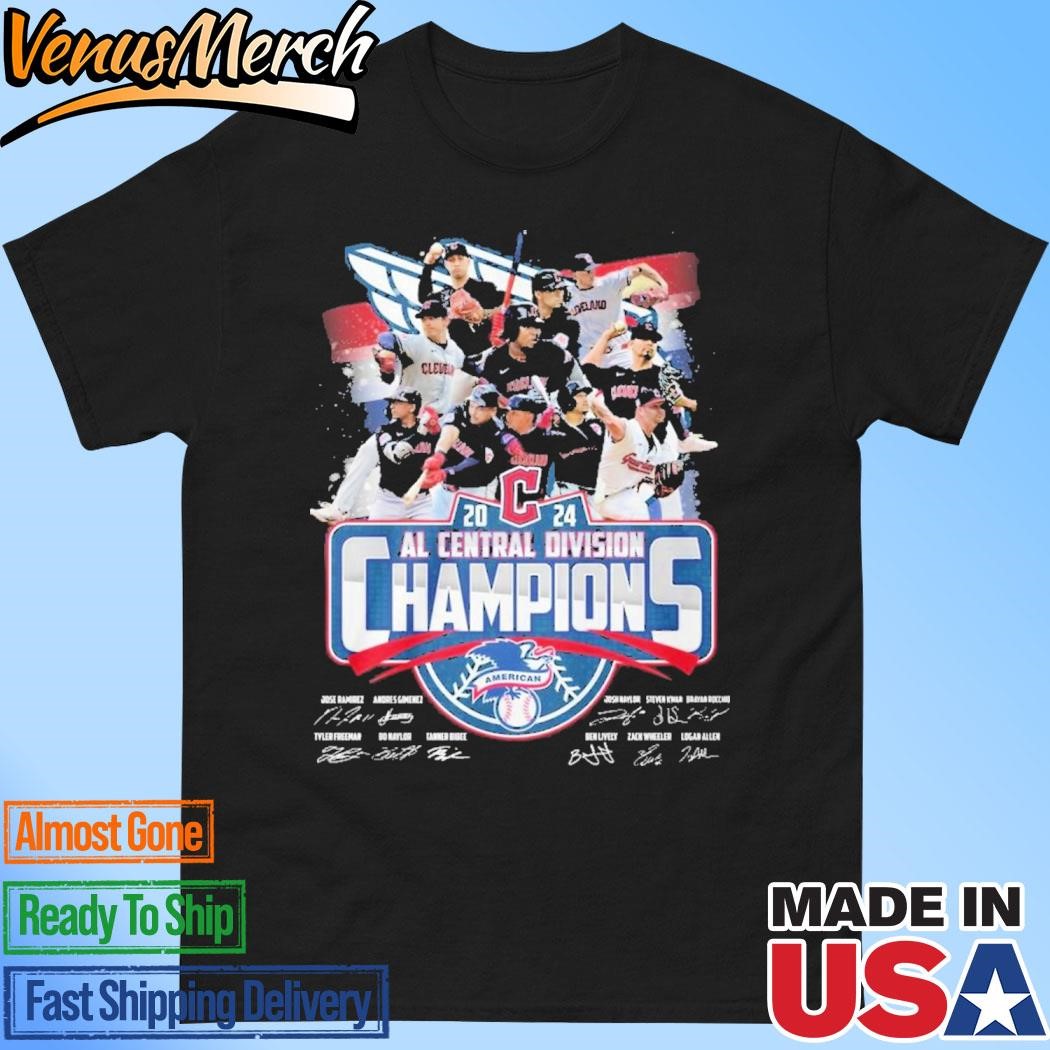 Official Cleveland Guardians 2024 American AL Central Division Champions T-Shirt