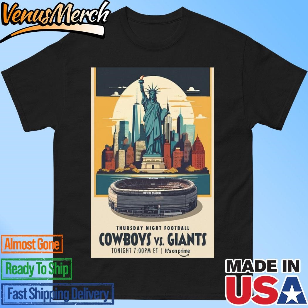 Official Cowboys Vs Giants Poster Tour Thursday Night Football Tonight 2024 Shirt