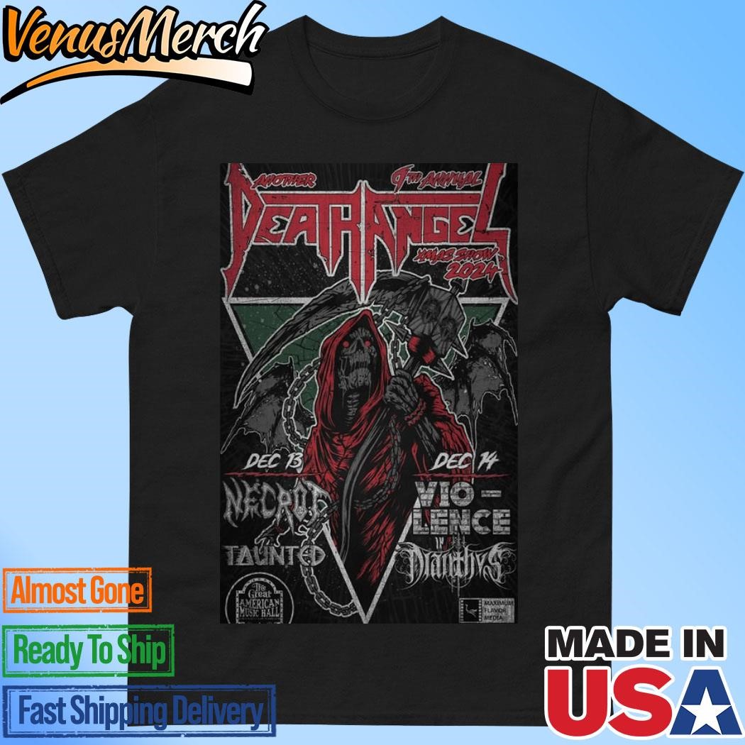 Official Death Angel Band Christmas Show Sept 13-14 2024 The Great American Music Hall in SF Tour Poster Shirt