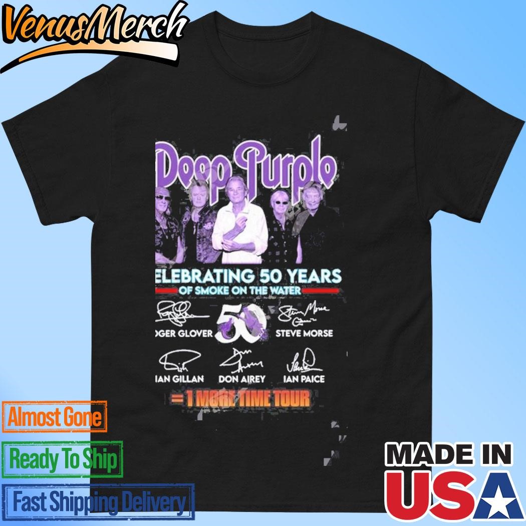 Official Deep Purple Celebrating 50 Years Of Smoke On The Water One More Time Tour T-Shirt