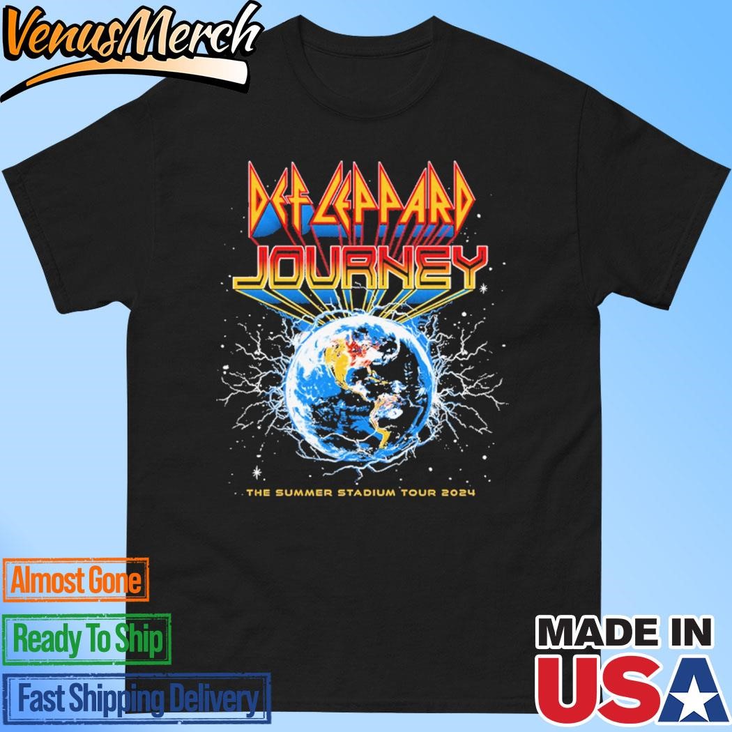 Official Def Leppard Journey Event Tee Earth The Summer Stadium Tour 2024 Two Sides Print Classic T-Shirt