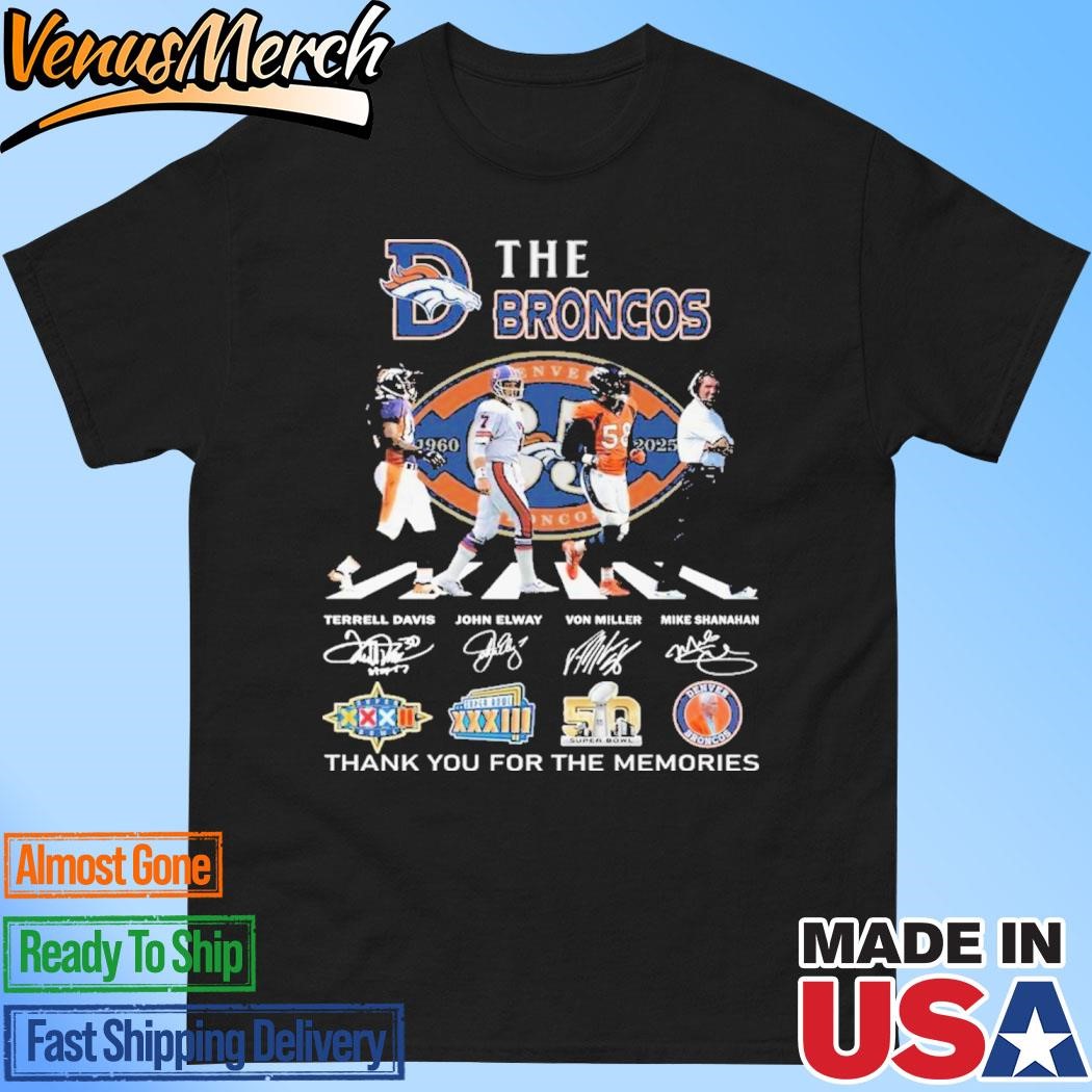 Official Denver Broncos 65 Years Of The Memories And Victory T-Shirt