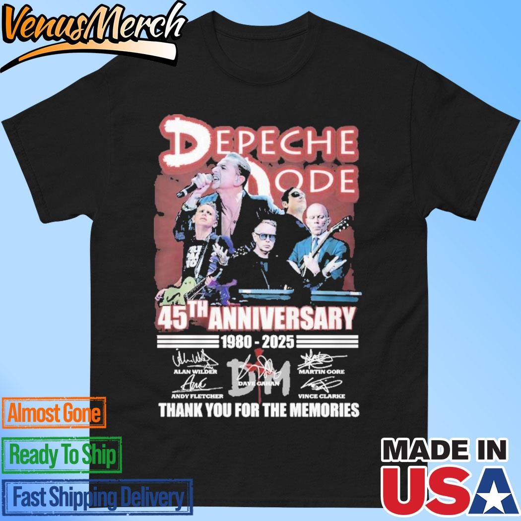 Official Depeche Mode Rock Band 45th Anniversary 1980-2025 Thank You For The Memories T-Shirt