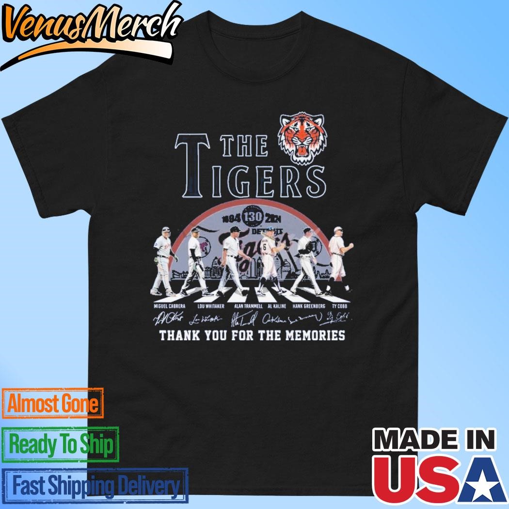 Official Detroit Tigers 130 Years Of 1894-2024 Thank You For The Memories T-Shirt