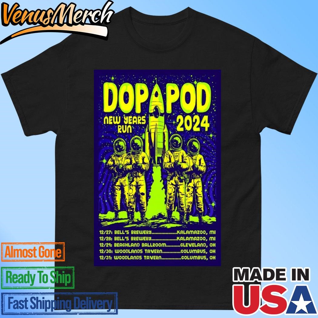 Official Dopapod December 2024 New Years Run Tour Poster Shirt