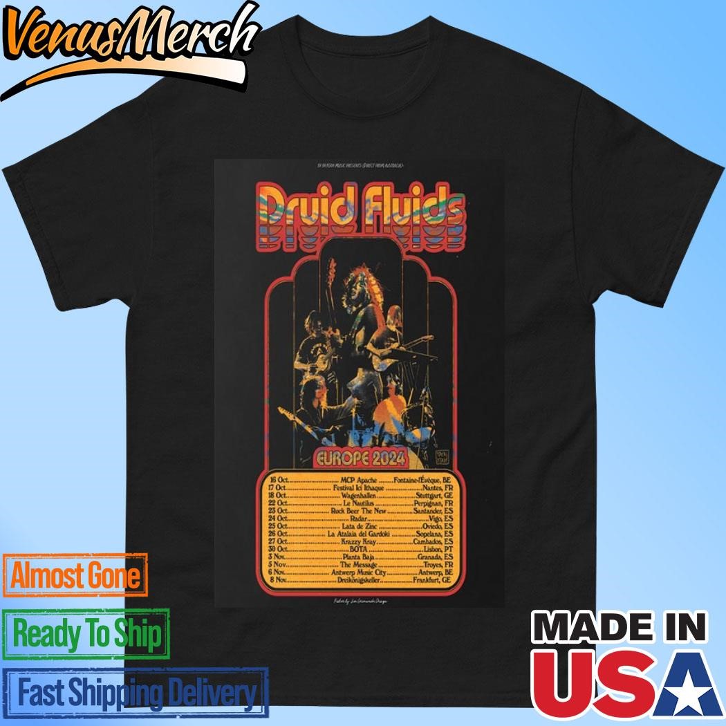 Official Druid Fluids Europe 2024 Concert Poster Shirt