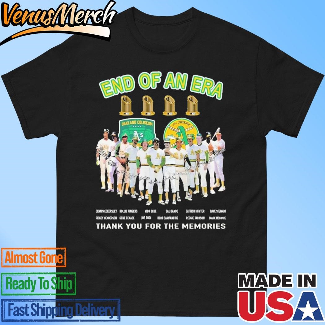 Official End Of An Era Oakland Athletics Signature Thank You For The Memories Unisex T-Shirt