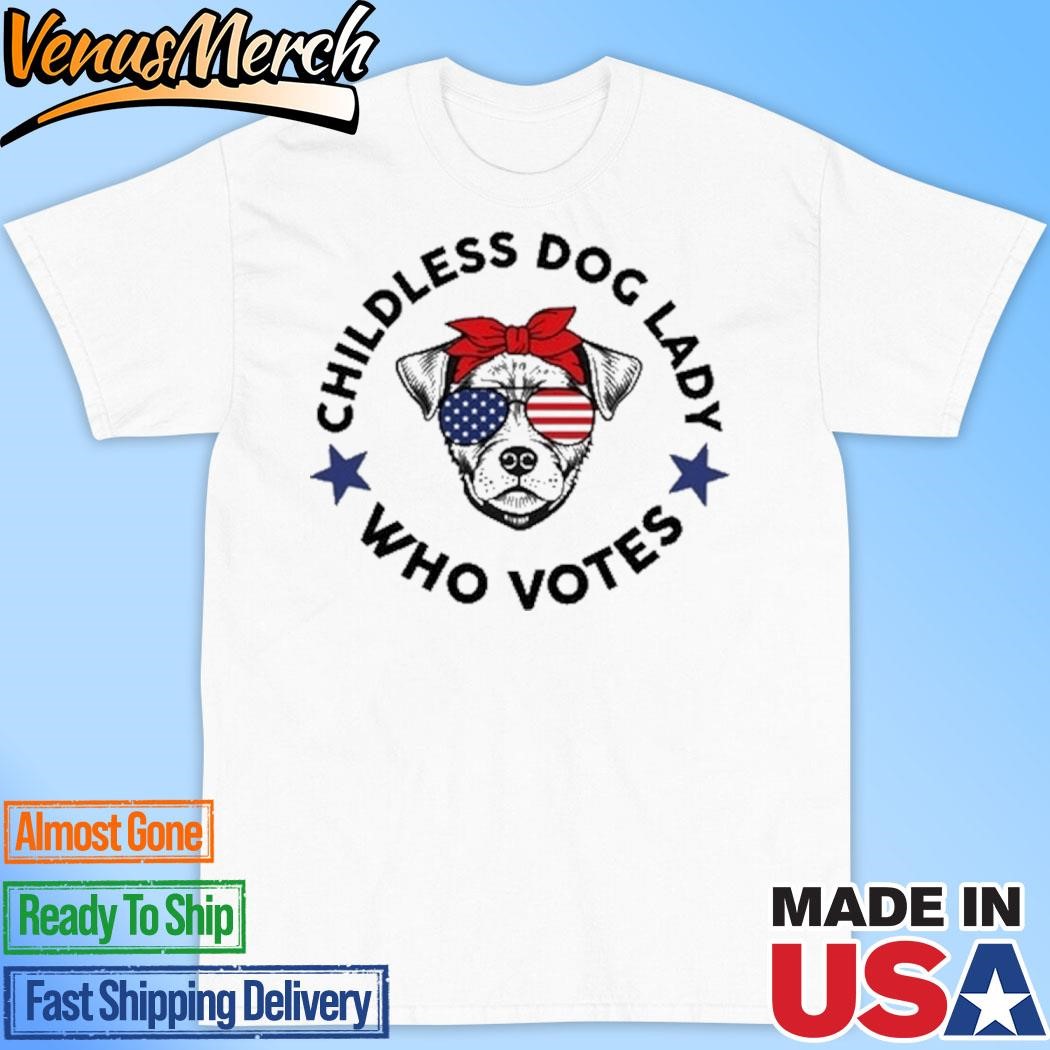 Official Fish & Bone Childless Dog Lady Who Votes Shirt