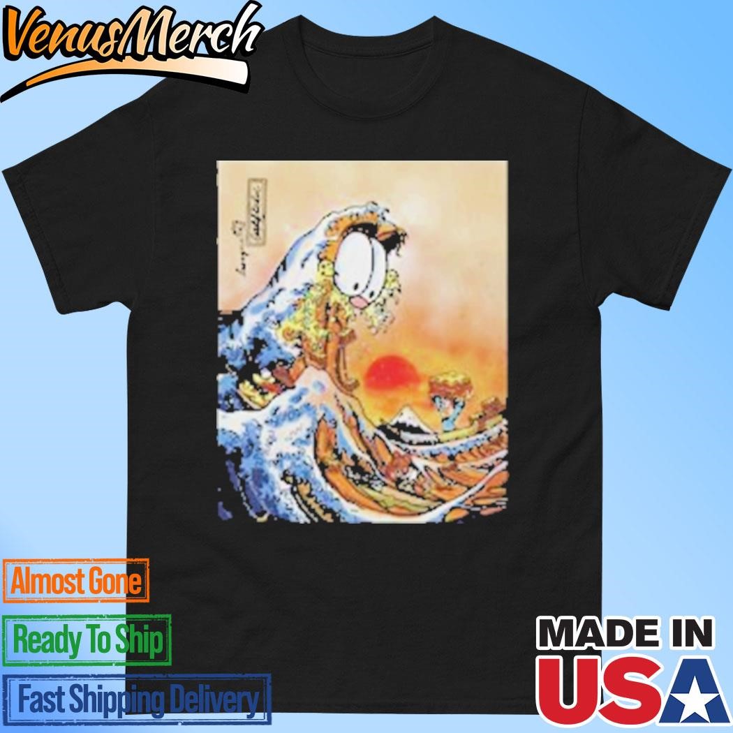 Official Garfield The Great Wave of Lasagna T-Shirt