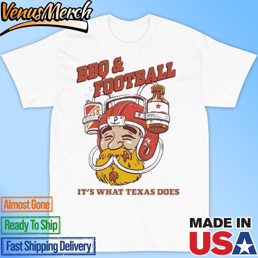 Official Grant Pinkerton Bbq & Football It's What Texas Does Shirt