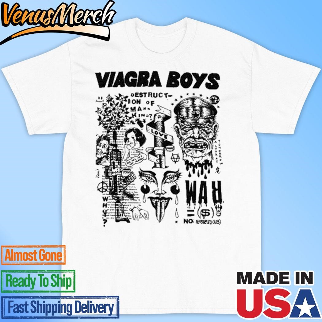 Official Harry Daniels Viagra Boys Destruction Of Mankind No War Shirt