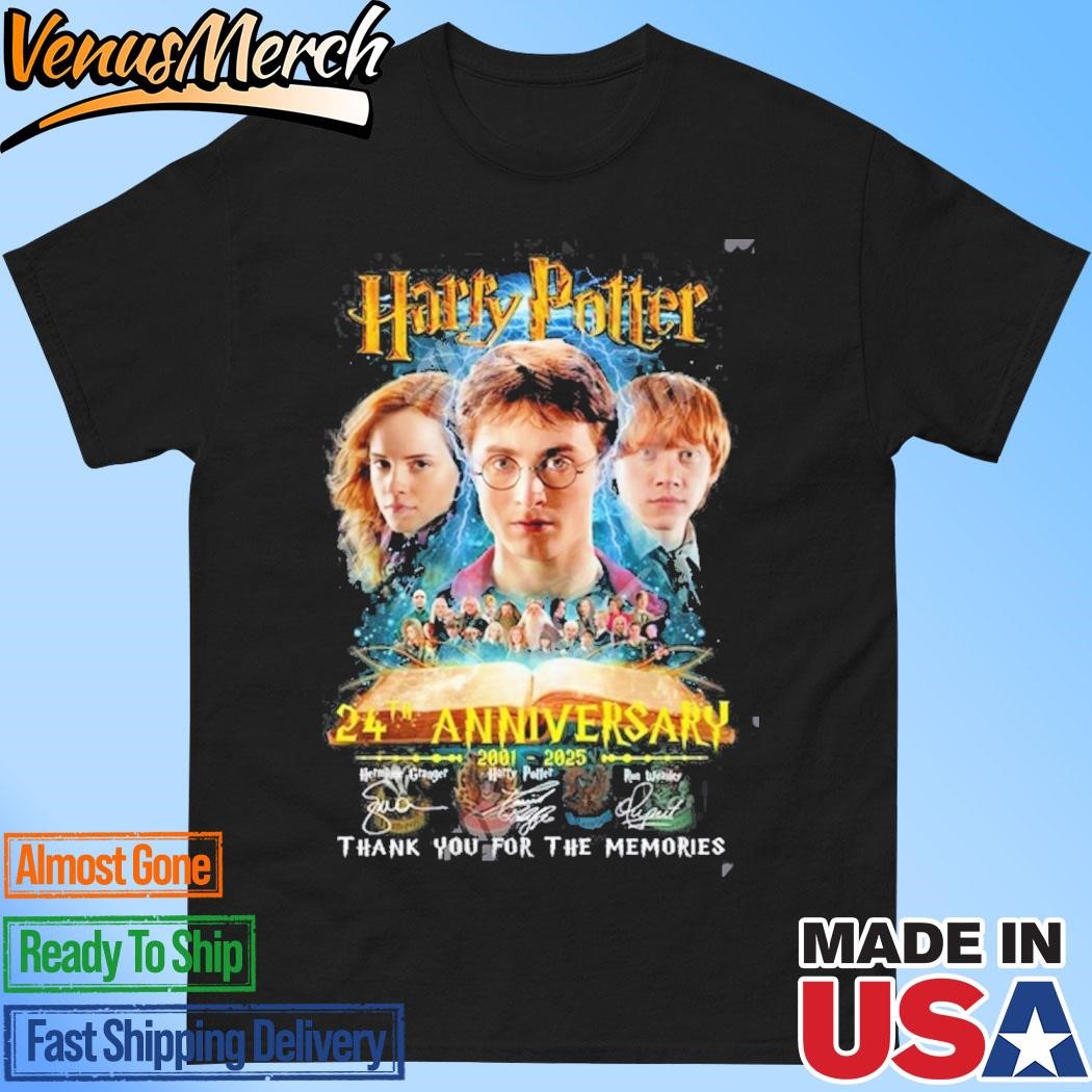 Official Harry Potter 24th Anniversary 2001 – 2025 Thank You For The Memories T-Shirt