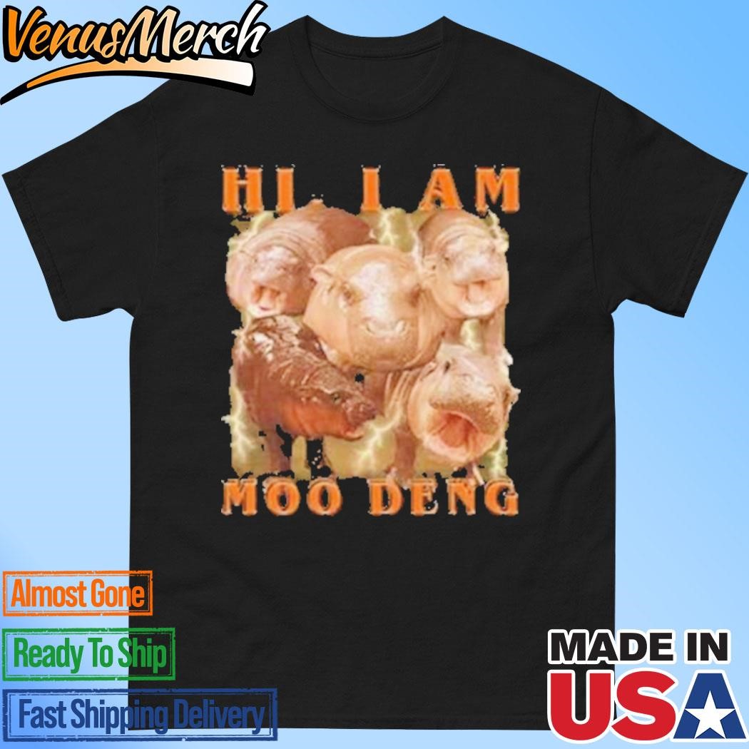 Official Hi I Am Moo Deng Retro Vintage T-Shirt