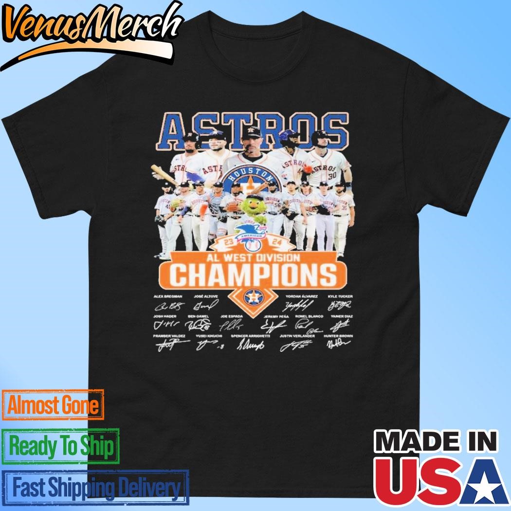 Official Houston Astros MLB American 2023-2024 AL West Division Champions T-Shirt