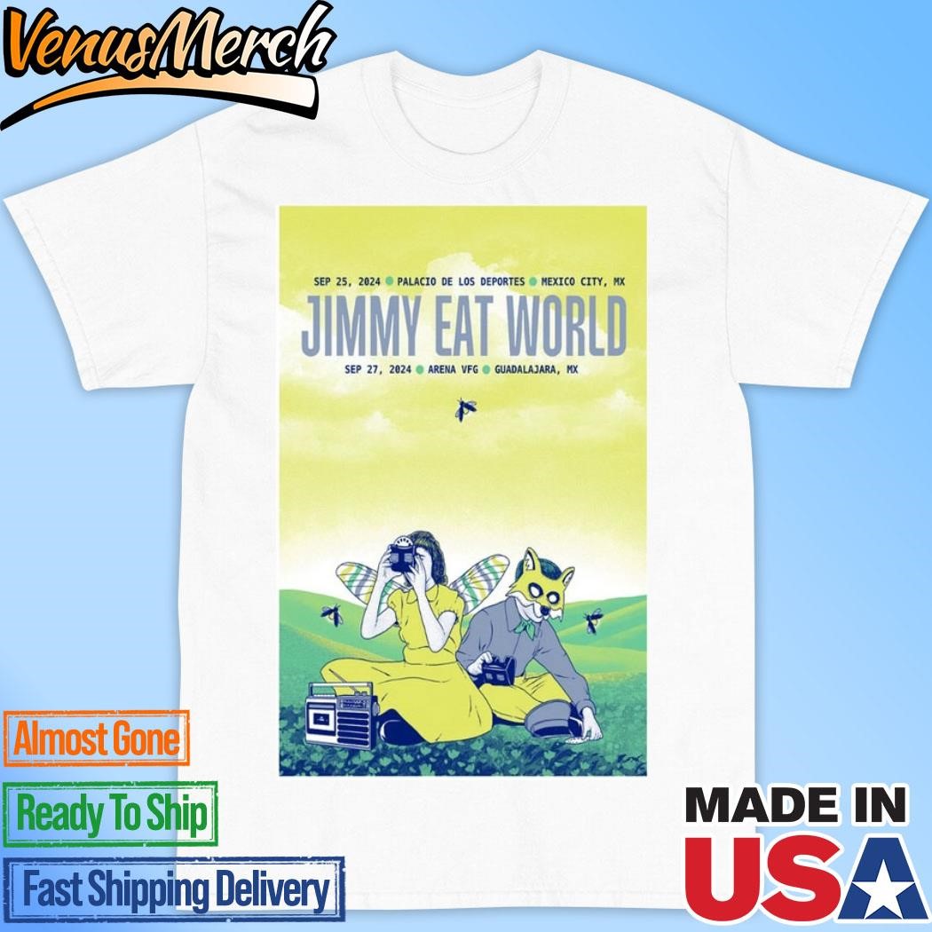 Official Jimmy Eat World September 25-27 2024 Mexico City And Guadalajara, MX Concert Poster Shirt