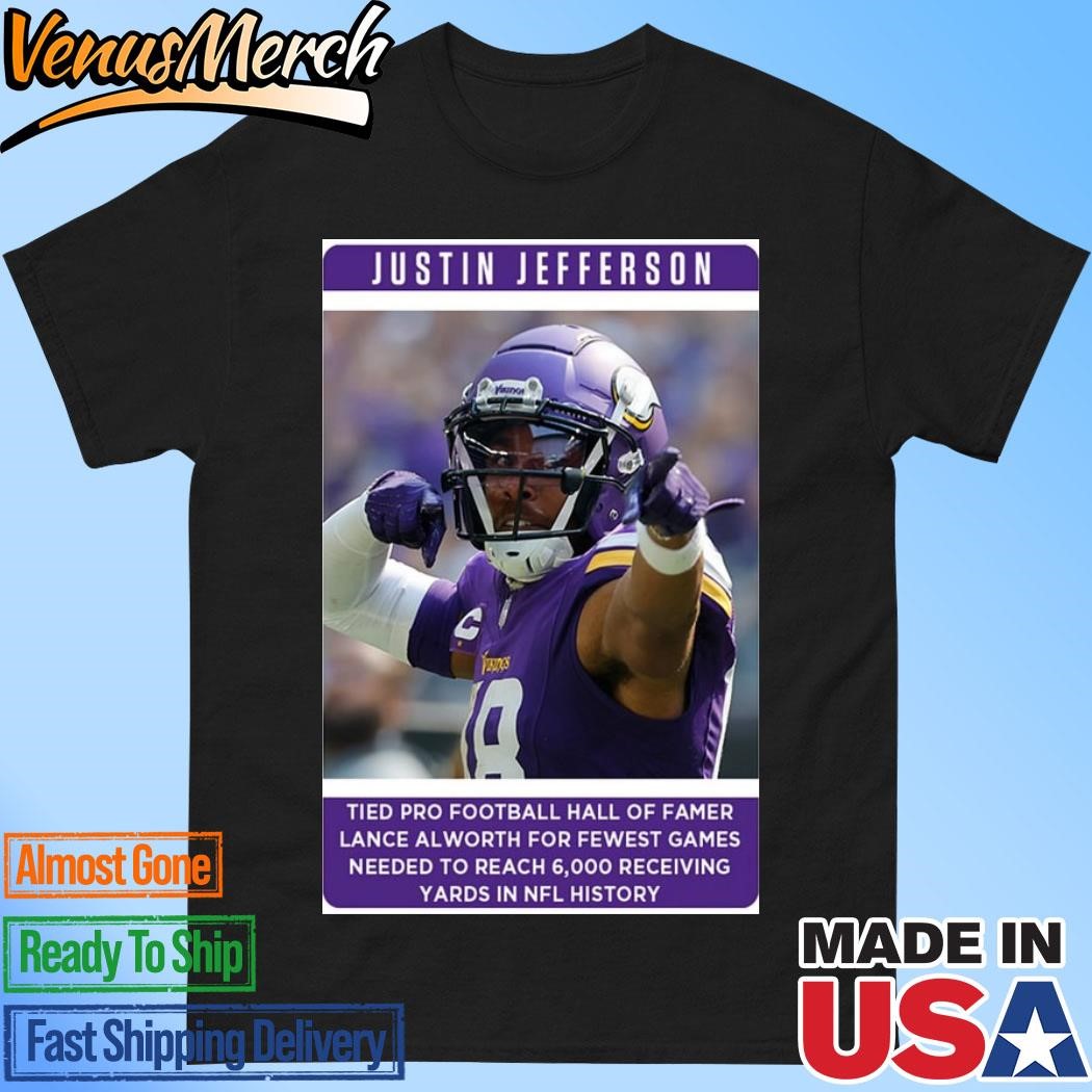 Official Justin Jefferson Tied Pro Football Hall Famer 2024 Poster Shirt