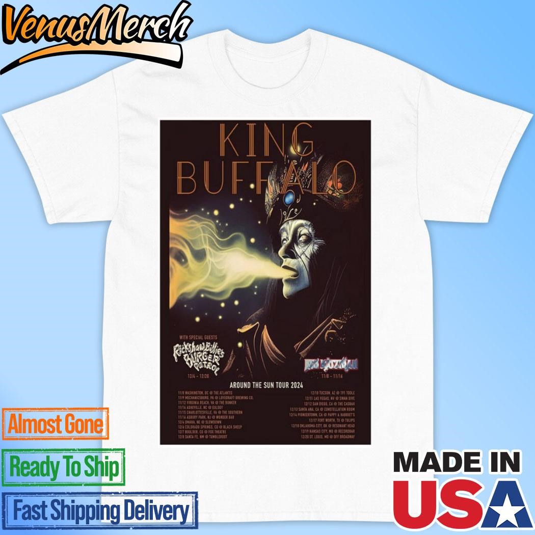 Official King Buffalo Around The Sun 2024 Tour Poster Shirt