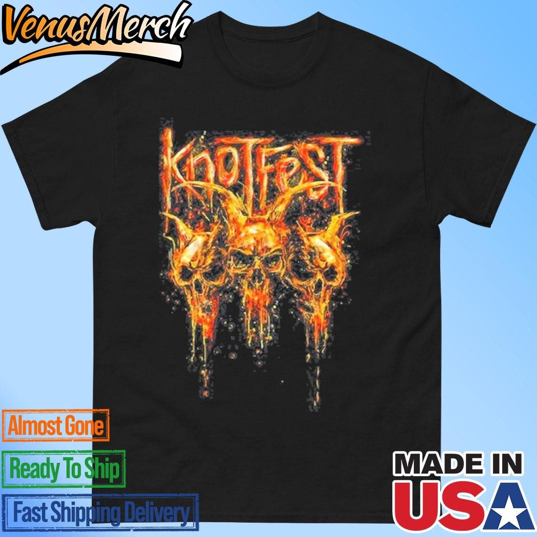 Official Knotfest Burning Goat Skull Iowa 2024 Event Shirt