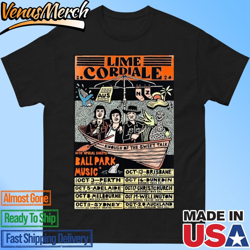 Official Lime Cordiale With Ball Park Music Australia & New Zealand Tour October 2024 Poster Shirt