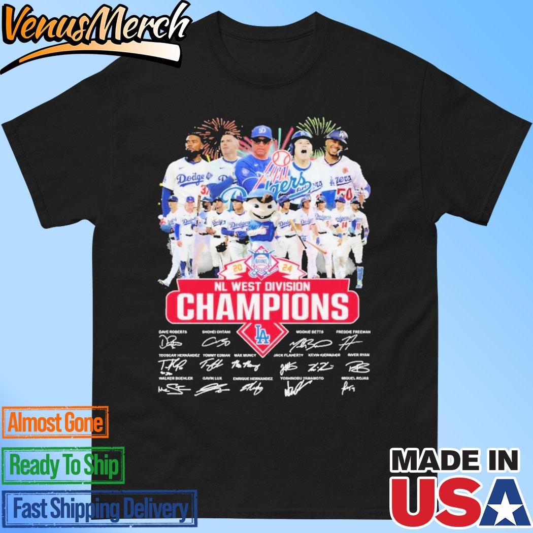 Official Los Angeles Dodgers NL West Division Champions 2024 Champs Memories T-Shirt