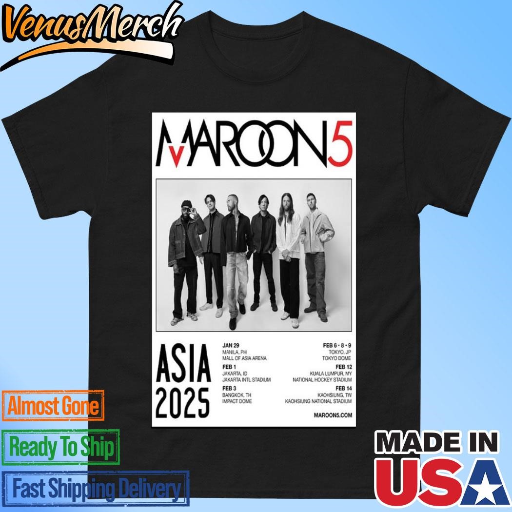 Official Maroon 5 Tour Asia 2025 Poster Shirt