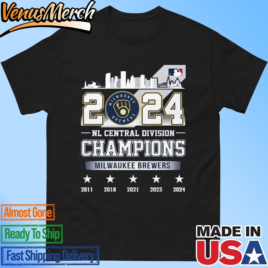 Official Milwaukee Brewers 2024 NL Central Division Champs Baseball T-Shirt