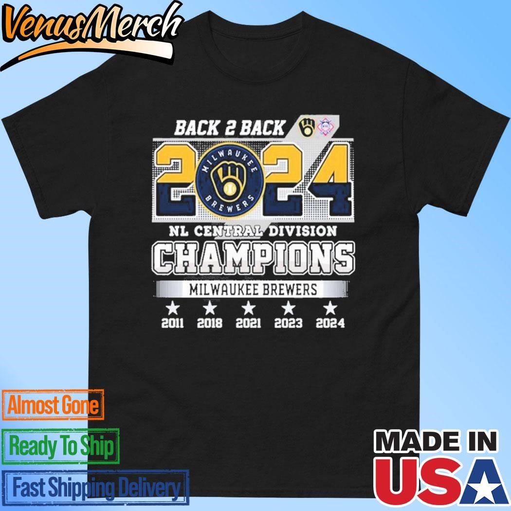 Official Milwaukee Brewers 2024 National League Central Division Champs Back To Back 2024 T-Shirt