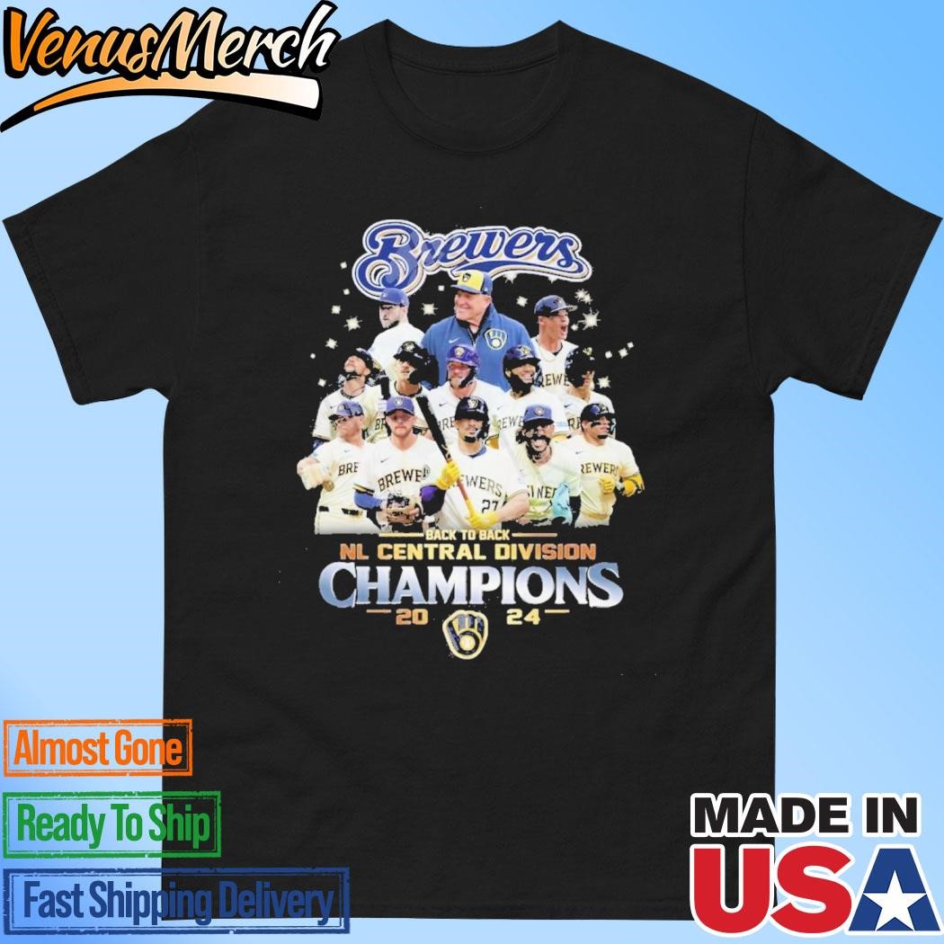 Official Milwaukee Brewers Back To Back NL Central Division Champions 2024 T-Shirt