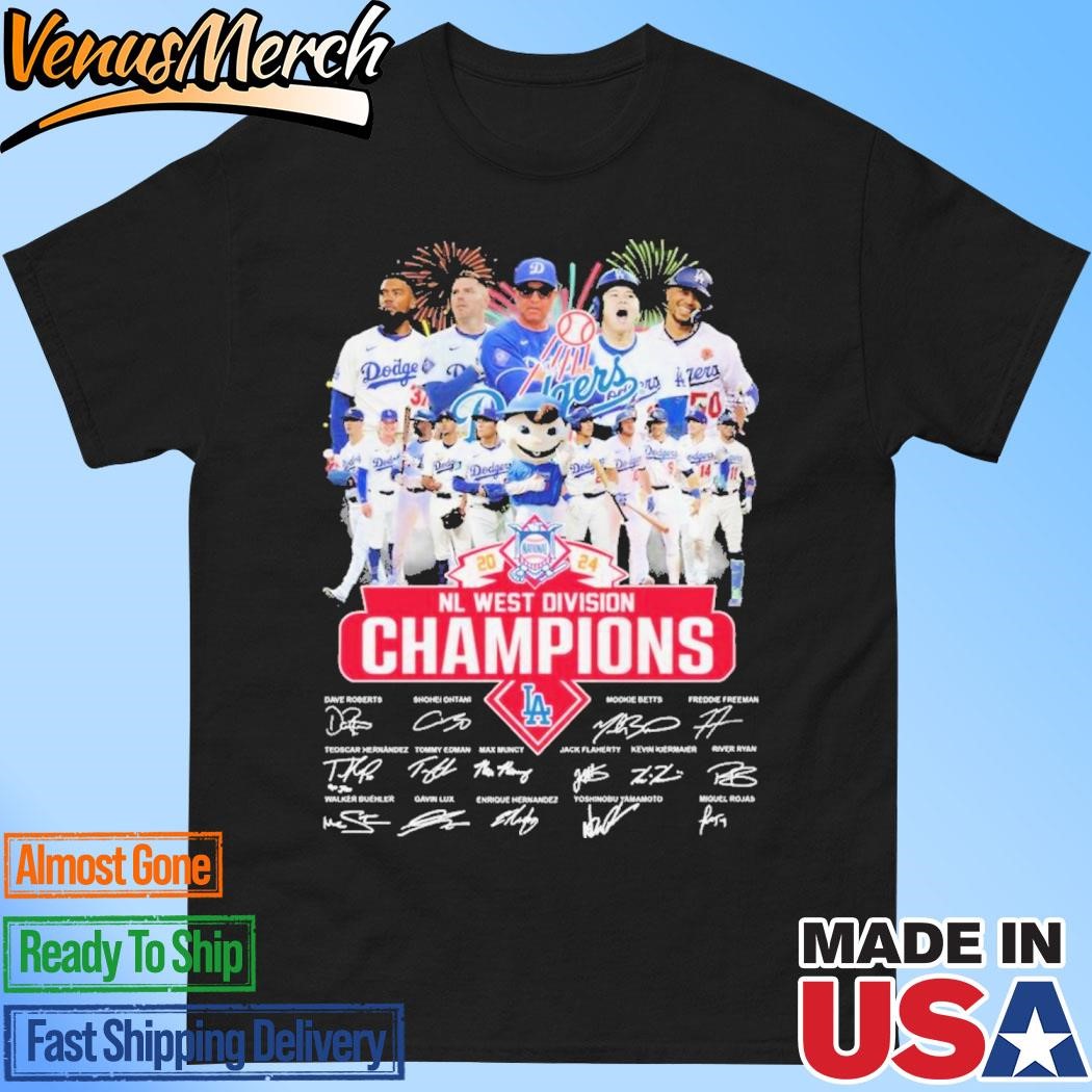 Official NL West Division Los Angeles Dodgers National Champions 2024 T-Shirt