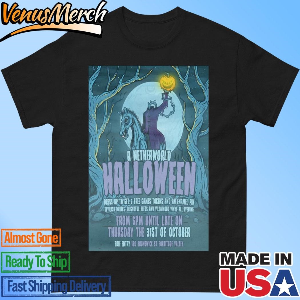 Official Netherworld Arcade October 31 2024 Live At Fortitude Valley Concert Poster Shirt