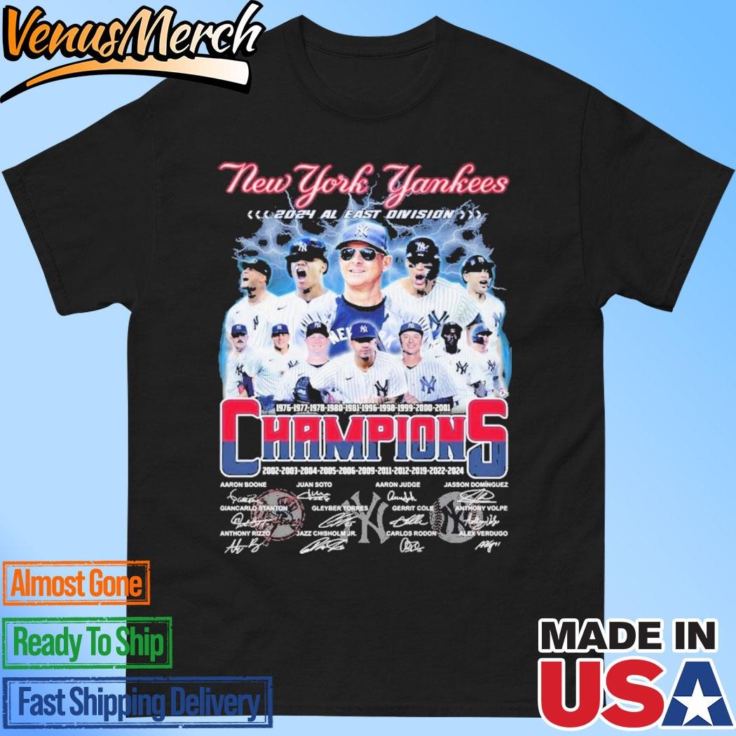 Official New York Yankees 2024 AL East Division Champs Back To Back To Back T-Shirt