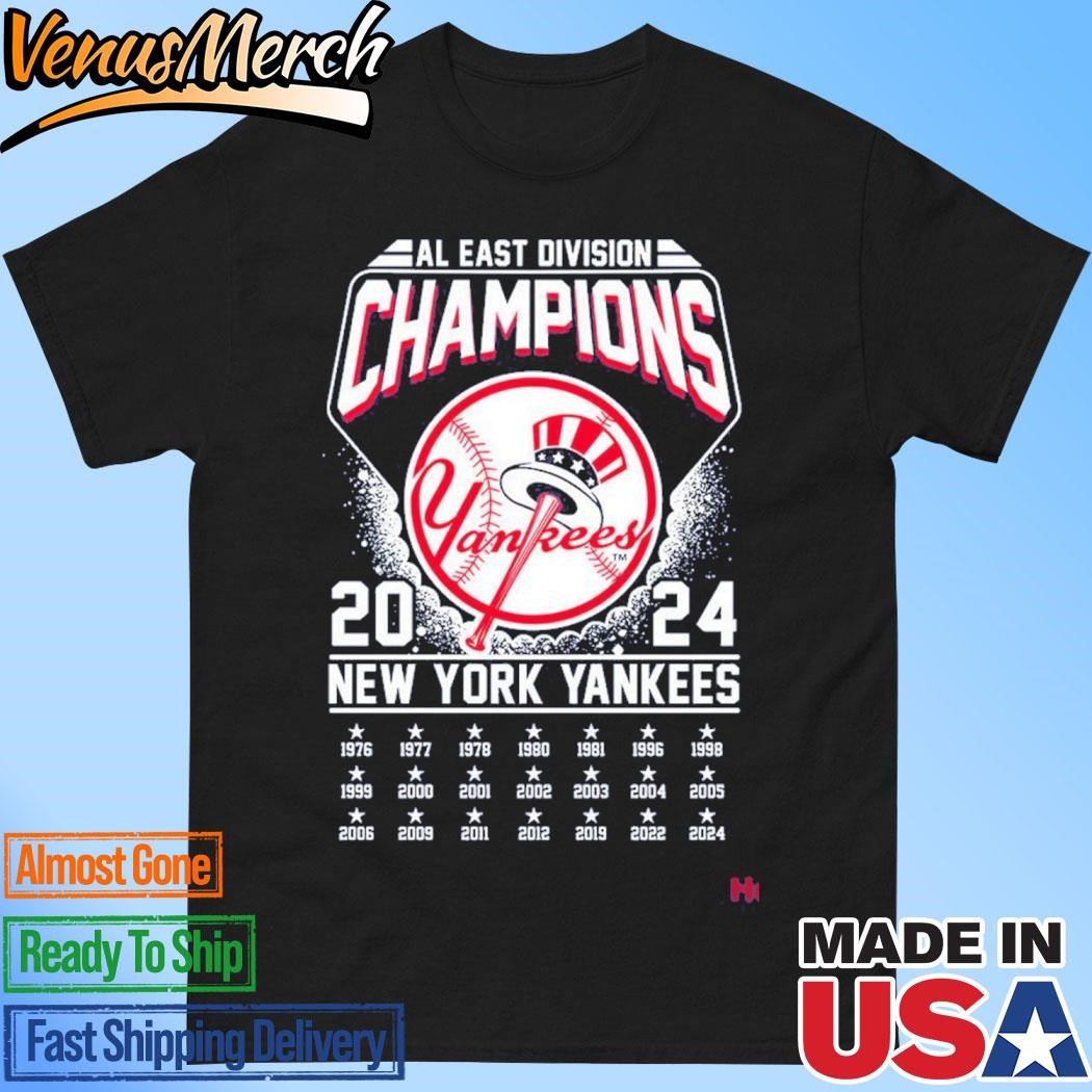 Official New York Yankees AL East Division Champions 2024 3D T-Shirt