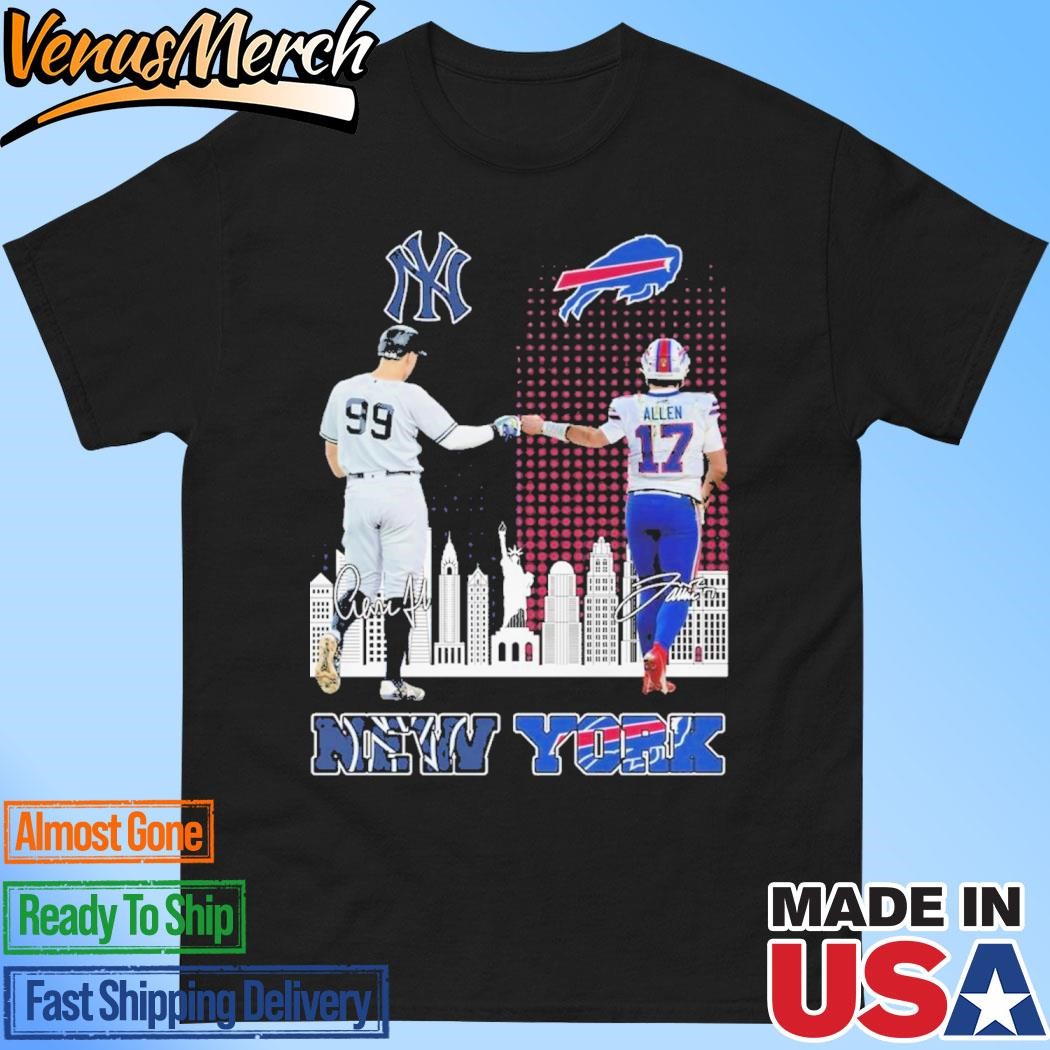 Official New York Yankees Aaron Judge Buffalo Bills Josh Allen Proud T-Shirt